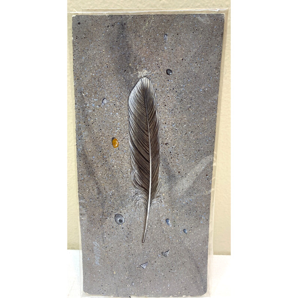 Feather on Sand by Arlon Gilliland Signed Original Painting - Picture 2 of 4